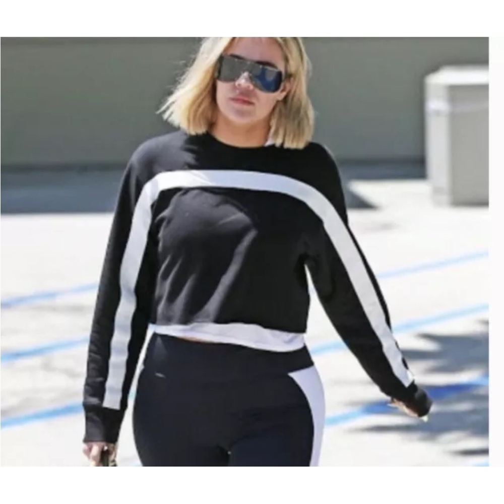 NWT Good American Women’s The Warm Up Cropped Pullover Sweater Size 5